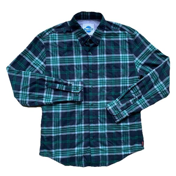 Rsvlts Borland Flannel Ned Flanders Medium Green Plaid Shirt - Picture 2 of 7